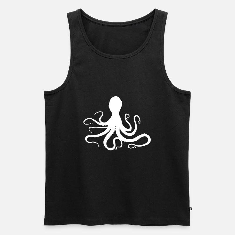 Krake - Männer Premium Bio Tank Top - Schwarz