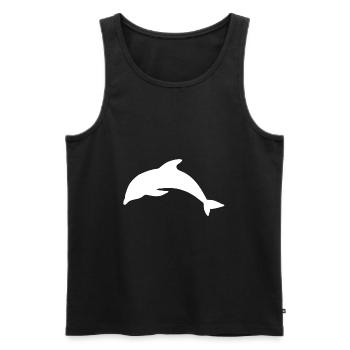 Dolphin - Men's Premium Organic Tank Top - black - Front - AI Model Male 178 light (178cm)