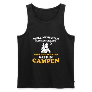 Camping - Männer Premium Bio Tank Top - Schwarz - Vorne - Michal (187cm)