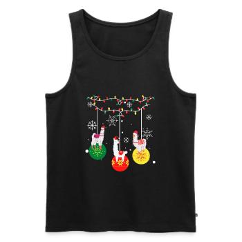 Alpaca Llama Christmas - Men's Premium Organic Tank Top - black - Front - Michal (187cm)
