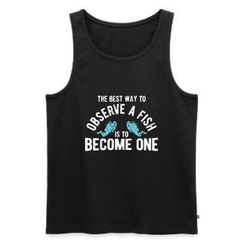Apnoetaucher Freitaucher Taucher - Männer Premium Bio Tank Top - Schwarz - Vorne - Michal (187cm)