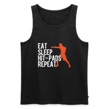 Boxsport Boxing - Männer Premium Bio Tank Top - Schwarz - Vorne - Michal (187cm)