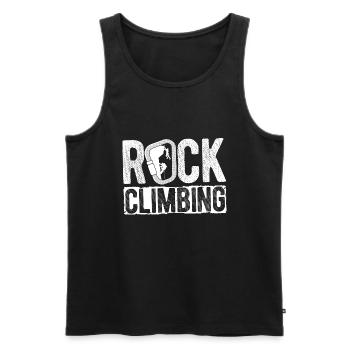 Klettern Bouldern - Männer Premium Bio Tank Top - Schwarz - Vorne - AI Model Male 178 light (178cm)