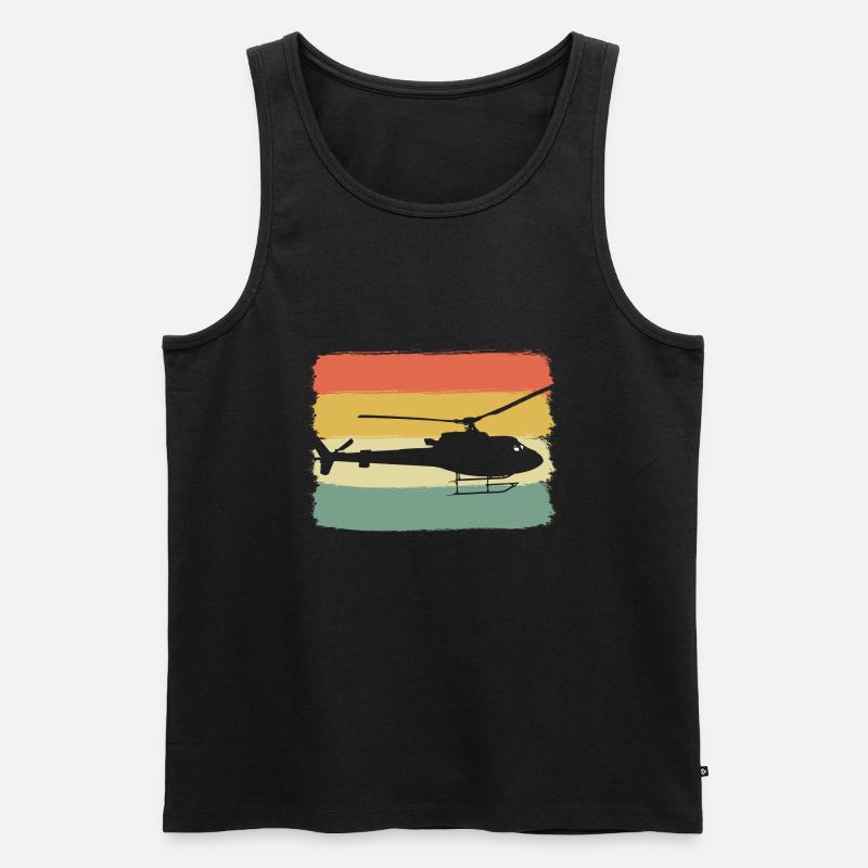 Hubschrauberluftfahrt Hubschrauber Pilot - Männer Premium Bio Tank Top - Schwarz