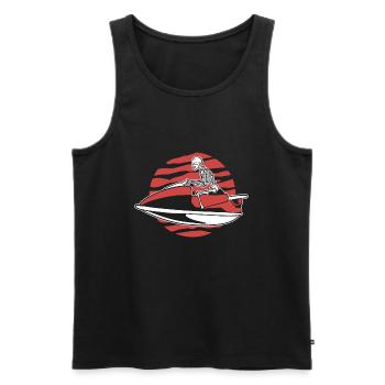 Skelett-Jet-Ski-Fahrer Jet-Ski-Rennfahrer - Männer Premium Bio Tank Top - Schwarz - Vorne - Michal (187cm)