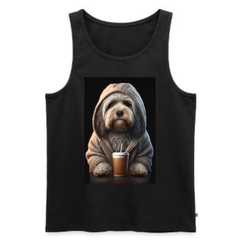 Bobtail Morning Grouch Coffee Colleague Office - Men's Premium Organic Tank Top - black - Front - Michal (187cm)