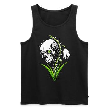 Crâne de perce-neige / Totenkopf Schneeglöckchen FS0141 - Débardeur bio Premium Homme - noir - Devant - Michal (187cm)