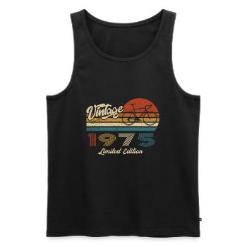 50th Birthday 1975 Vintage Retro Bicycle Cyclist - Men's Premium Organic Tank Top - black - Front - Michal (187cm)