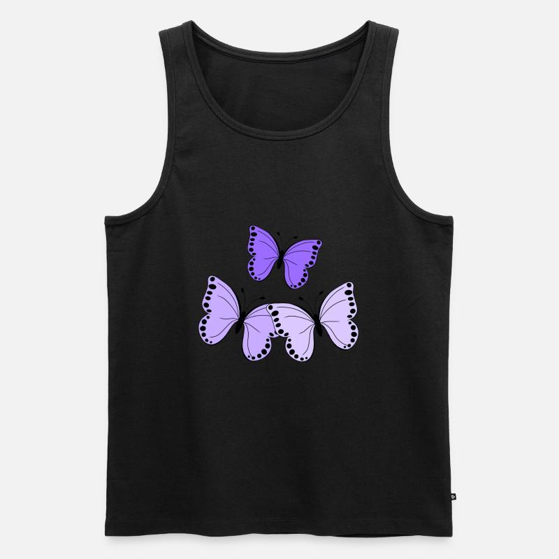 Schmetterlinge lila - Männer Premium Bio Tank Top - Schwarz