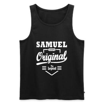 Samuel original Personalisiertes Geschenk Name samuel - Männer Premium Bio Tank Top - Schwarz - Vorne - AI Model Male 178 light (178cm)