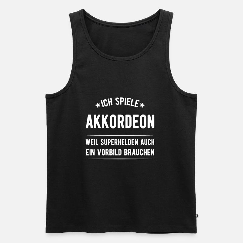 Akkordeon - Männer Premium Bio Tank Top - Schwarz