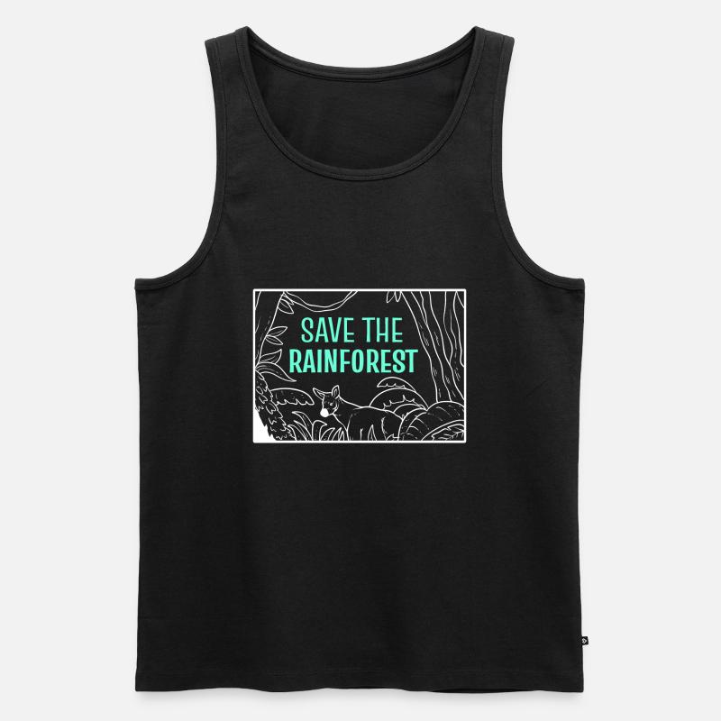 Save The Rainforest Öko-Aktivist - Männer Premium Bio Tank Top - Schwarz