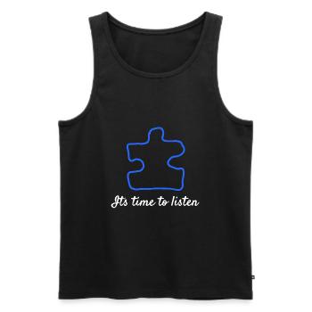 Autism It's Time To Listen - Men's Premium Organic Tank Top - black - Front - Michal (187cm)
