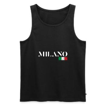 MILAN MILANO ITALIE ÎLES DE VACANCES (f) - Débardeur bio Premium Homme - noir - Devant - Michal (187cm)