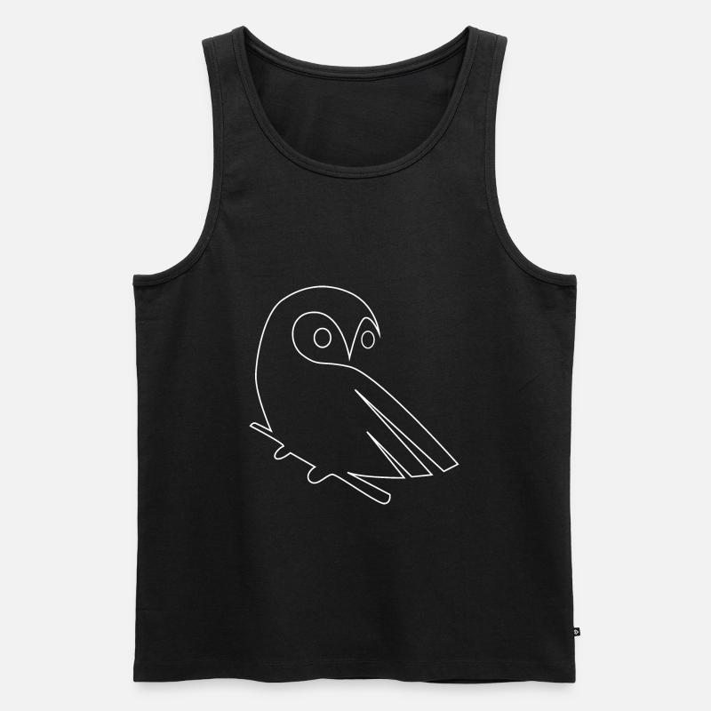 Eule - Männer Premium Bio Tank Top - Schwarz