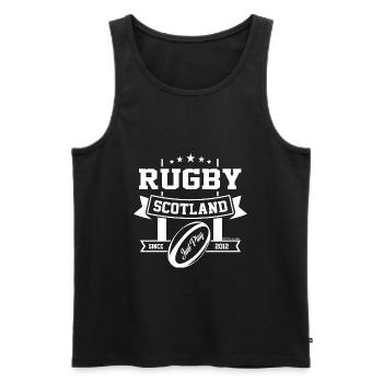 Rugby SCOTLAND Fans - Augmented Reality - Männer Premium Bio Tank Top - Schwarz - Vorne - AI Model Male 178 light (178cm)