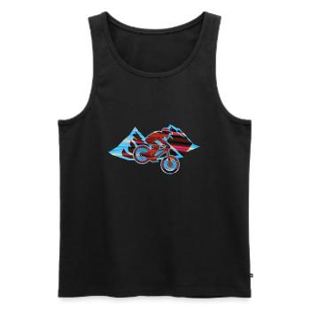 Descente,Hill,VTT,Cyclisme,Cycliste,Graffiti - Débardeur bio Premium Homme - noir - Devant - AI Model Male 178 light (178cm)