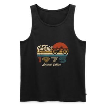 50th Birthday 1975 Vintage Retro Bicycle Cyclist - Men's Premium Organic Tank Top - black - Front - Michal (187cm)
