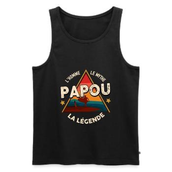 Cadeau pour mon papou de légende citation tendre - Débardeur bio Premium Homme - noir - Devant - Michal (187cm)