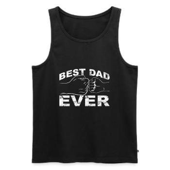 Tenue Retro Papa pour la fête des pères - Débardeur bio Premium Homme - noir - Devant - AI Model Male 178 light (178cm)