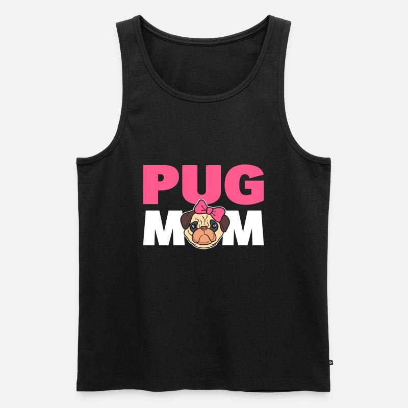 Pug Mom Mops Elternteil - Männer Premium Bio Tank Top - Schwarz