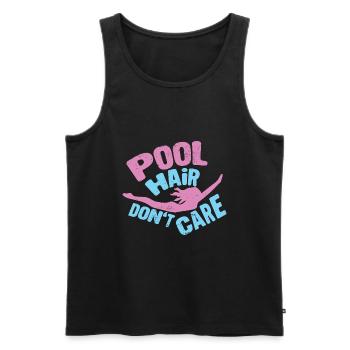 Swimmers Swimming 50 meters track Breaststroke - Men's Premium Organic Tank Top - black - Front - AI Model Male 178 light (178cm)