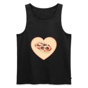 Mettbrötchen Herz Mett Hack Valentinstag Geschenk - Männer Premium Bio Tank Top - Schwarz - Vorne - AI Model Male 178 light (178cm)