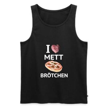 I Love Mett Brötchen Mettbrötchen Fleischliebhaber - Männer Premium Bio Tank Top - Schwarz - Vorne - AI Model Male 178 light (178cm)