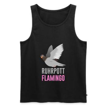 Ruhrpott Flamingo - Männer Premium Bio Tank Top - Schwarz - Vorne - AI Model Male 178 light (178cm)