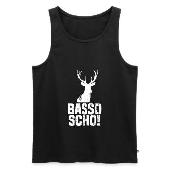 Vintage Bassd Scho Bayrisches Jagd Jäger Geschenk - Männer Premium Bio Tank Top - Schwarz - Vorne - AI Model Male 178 light (178cm)