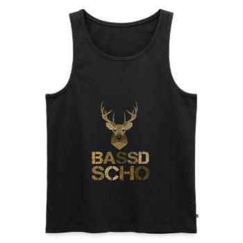 Bassd Scho Bayrisches Jagd Jäger Geschenk - Männer Premium Bio Tank Top - Schwarz - Vorne - Michal (187cm)