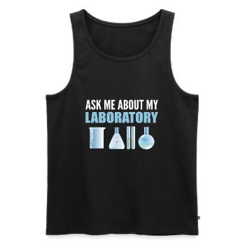 Ask Me About My Laboratory Mikrobiologe - Männer Premium Bio Tank Top - Schwarz - Vorne - Michal (187cm)