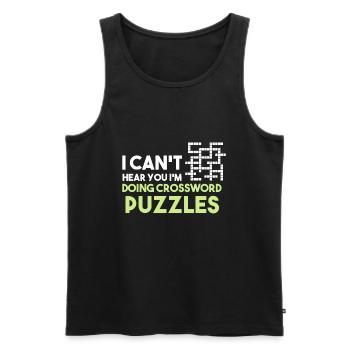 I Can't Hear You I'm Doing Crossword Puzzles - Männer Premium Bio Tank Top - Schwarz - Vorne - Michal (187cm)