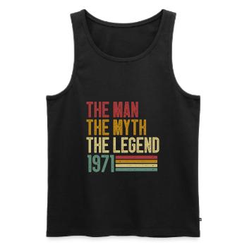 L'homme le mythe la légende 1971 - Débardeur bio Premium Homme - noir - Devant - Michal (187cm)