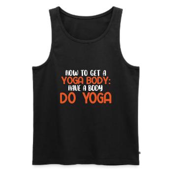 Yogalehrer Spruch Für Yogi Yoga - Männer Premium Bio Tank Top - Schwarz - Vorne - Michal (187cm)