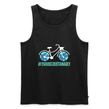 Nachhaltigkeitsfahrrad Nachhaltigkeitspädagoge - Männer Premium Bio Tank Top - Schwarz - Vorne - Michal (187cm)