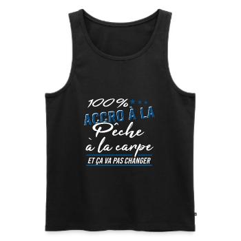 100% accro à la pêche à la carpe - Débardeur bio Premium Homme - noir - Devant - Michal (187cm)