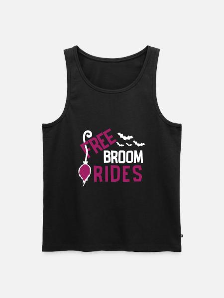Halloween Spider Riding Broom Witch - Men's Premium Organic Tank Top - black