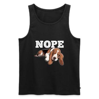 Basset Hound Nope - Men's Premium Organic Tank Top - black - Front - Michal (187cm)