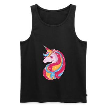 Schönes Einhorn - Männer Premium Bio Tank Top - Schwarz - Vorne - Michal (187cm)