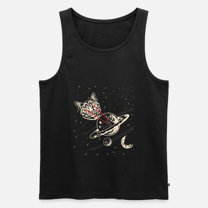 LASER CAT - Männer Premium Bio Tank Top - Schwarz