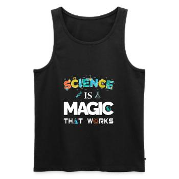 Science is magic that works - Men's Premium Organic Tank Top - black - Front - AI Model Male 178 light (178cm)