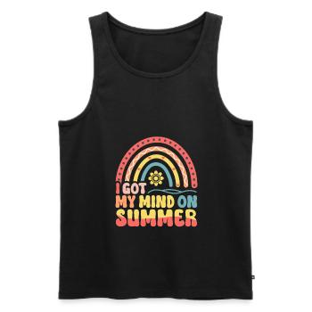 I Got My Mind On Summer Retro Rainbow Holiday - Men's Premium Organic Tank Top - black - Front - Michal (187cm)