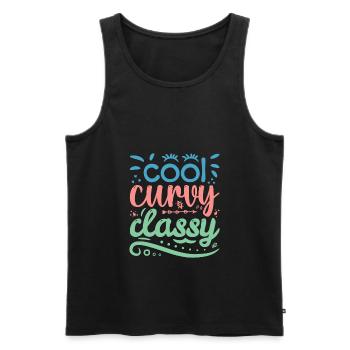Cool Curvy Classy Body Positivity Women - Männer Premium Bio Tank Top - Schwarz - Vorne - AI Model Male 178 light (178cm)