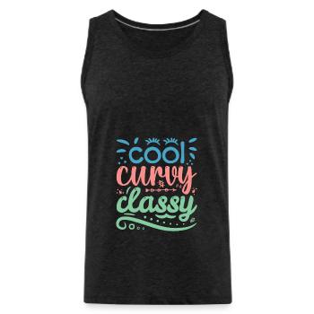 Cool Curvy Classy Body Positivity Women - Männer Premium Bio Tank Top - Anthrazit - Vorne - Alexander (188cm)