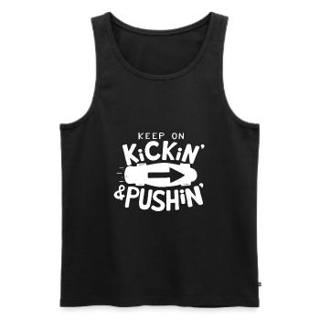 Skateboarding Keep On Kickin And Pushin - Men's Premium Organic Tank Top - black - Front - Michal (187cm)