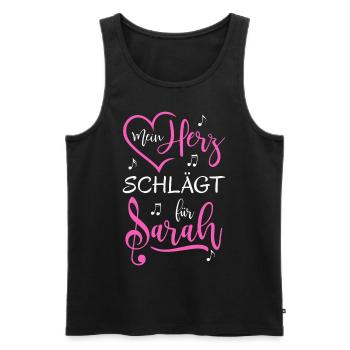 Mein Herz schlägt für Sarah - Männer Premium Bio Tank Top - Schwarz - Vorne - Michal (187cm)