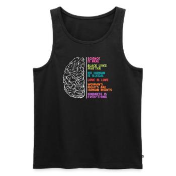 Science Vie humaine Amour Femmes Droits - Débardeur bio Premium Homme - noir - Devant - AI Model Male 178 light (178cm)