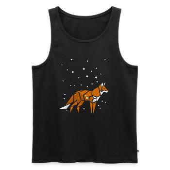 Origami-Fuchs unter dem Schnee - Männer Premium Bio Tank Top - Schwarz - Vorne - AI Model Male 178 light (178cm)