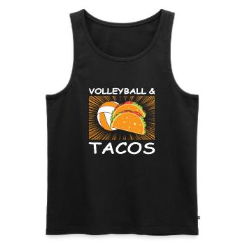 Volleyball & Tacos Lover Teenage Girls Player - Débardeur bio Premium Homme - noir - Devant - AI Model Male 178 light (178cm)